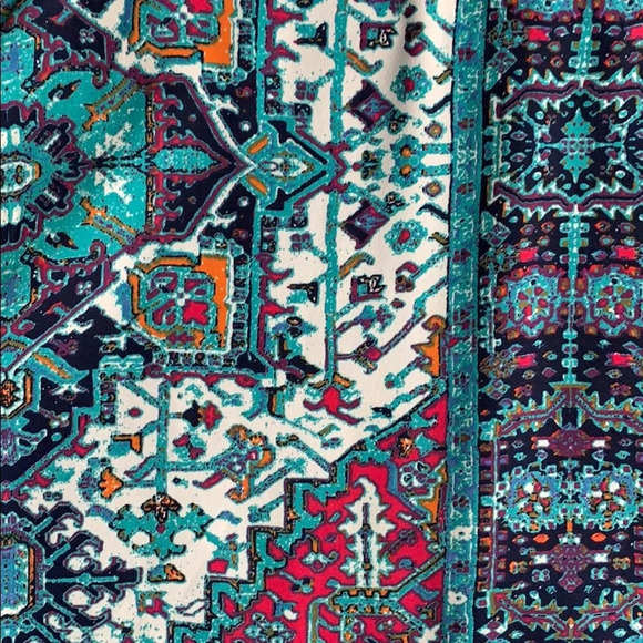 Olivaceous Key Hole Halter Mini Dress Blue Colorful Fun Funky Retro Hippie Small - Picture 6 of 6